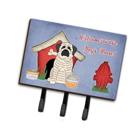 Jensendistributionservices Dog House Collection Mastiff Brindle White Leash or Key Holder MI1714992